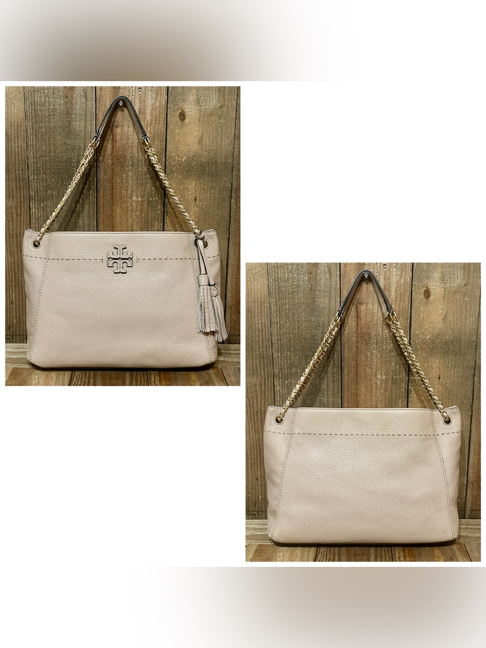 Tory Burch McGraw Chain Tote Bag with Free Bag Scarf & Dust Bag. - Picture 3 of 16